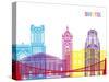 Bristol Skyline Pop-paulrommer-Stretched Canvas