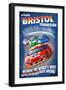 Bristol, Tennessee - Racecar Scene-Lantern Press-Framed Art Print