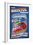 Bristol, Tennessee - Racecar Scene-Lantern Press-Framed Art Print