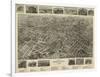 Bristol, Virginia - Panoramic Map-Lantern Press-Framed Art Print