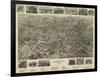 Bristol, Virginia - Panoramic Map-Lantern Press-Framed Art Print