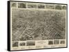 Bristol, Virginia - Panoramic Map-Lantern Press-Framed Stretched Canvas