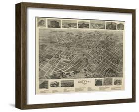 Bristol, Virginia - Panoramic Map-Lantern Press-Framed Art Print