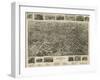 Bristol, Virginia - Panoramic Map-Lantern Press-Framed Art Print