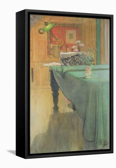 Brita at the Piano, 1908-Carl Larsson-Framed Stretched Canvas