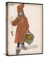 Brita with Candles and Apples-Carl Larsson-Stretched Canvas