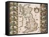 Britain as It Was Devided in the Tyme of the Englishe Saxons, 1616-John Speed-Framed Stretched Canvas