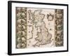 Britain as It Was Devided in the Tyme of the Englishe Saxons, 1616-John Speed-Framed Giclee Print