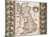 Britain as It Was Devided in the Tyme of the Englishe Saxons, 1616-John Speed-Mounted Giclee Print