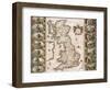 Britain as It Was Devided in the Tyme of the Englishe Saxons, 1616-John Speed-Framed Giclee Print