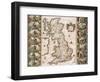 Britain as It Was Devided in the Tyme of the Englishe Saxons, 1616-John Speed-Framed Giclee Print