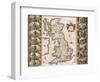 Britain as It Was Devided in the Tyme of the Englishe Saxons, 1616-John Speed-Framed Giclee Print