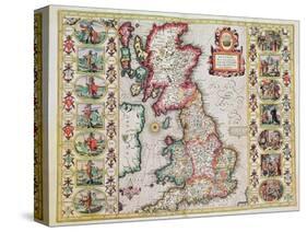 Britain As It Was Devided In The Tyme of the Englishe Saxons especially during their Heptarchy-John Speed-Stretched Canvas