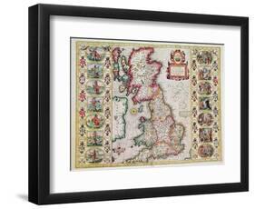 Britain As It Was Devided In The Tyme of the Englishe Saxons especially during their Heptarchy-John Speed-Framed Giclee Print