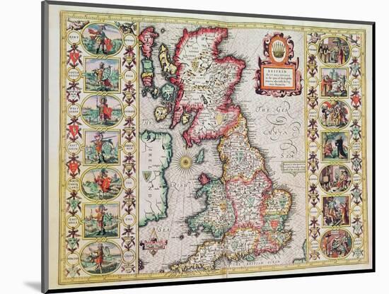 Britain As It Was Devided In The Tyme of the Englishe Saxons especially during their Heptarchy-John Speed-Mounted Giclee Print