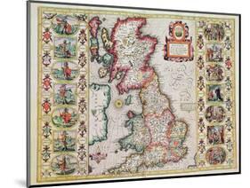 Britain As It Was Devided In The Tyme of the Englishe Saxons especially during their Heptarchy-John Speed-Mounted Giclee Print