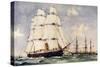 Britain's First Two Ironclads-Charles Edward Dixon-Stretched Canvas