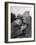 Britain's Prime Minister Winston Churchill Lighting a Cigar-null-Framed Premium Photographic Print