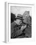 Britain's Prime Minister Winston Churchill Lighting a Cigar-null-Framed Photographic Print