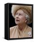 Britain's Queen Elizabeth II Looks Up at the Statue of Her Mother at the Unveiling Ceremony-null-Framed Stretched Canvas