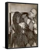 Britain's Top Journalist Vladimir Poliakoff aka "Augur," Posing with His Beloved Afghan Hound-Margaret Bourke-White-Framed Stretched Canvas