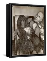 Britain's Top Journalist Vladimir Poliakoff aka "Augur," Posing with His Beloved Afghan Hound-Margaret Bourke-White-Framed Stretched Canvas