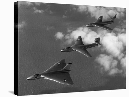 Britain's "V-Bomber" Trio Flying in Formation-null-Stretched Canvas