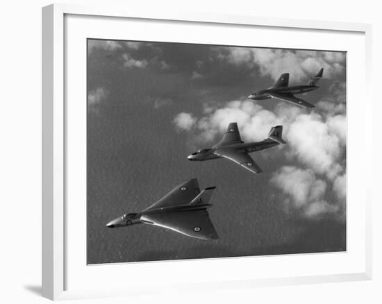 Britain's "V-Bomber" Trio Flying in Formation-null-Framed Photographic Print