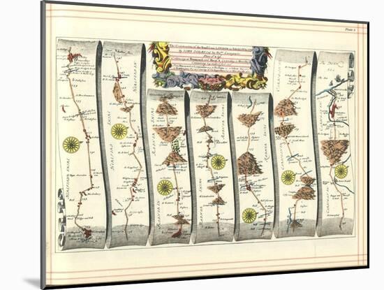 Britannia Atlas: the Continuation of the Road from London to Aberystwyth, 1675-John Ogilby-Mounted Giclee Print