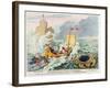 Britannia Between Scylla and Charybdis, or the Vessel of Constitution Steered Clear of the Rock…-James Gillray-Framed Giclee Print