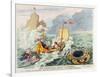 Britannia Between Scylla and Charybdis, or the Vessel of Constitution Steered Clear of the Rock…-James Gillray-Framed Giclee Print