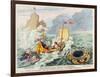 Britannia Between Scylla and Charybdis, or the Vessel of Constitution Steered Clear of the Rock…-James Gillray-Framed Giclee Print