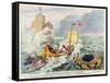 Britannia Between Scylla and Charybdis, or the Vessel of Constitution Steered Clear of the Rock…-James Gillray-Framed Stretched Canvas