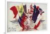 Britannia Surrounded by Flags of the Allies-null-Framed Giclee Print