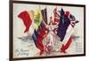 Britannia Surrounded by Flags of the Allies-null-Framed Giclee Print