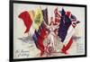Britannia Surrounded by Flags of the Allies-null-Framed Giclee Print