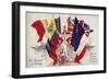 Britannia Surrounded by Flags of the Allies-null-Framed Giclee Print