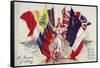 Britannia Surrounded by Flags of the Allies-null-Framed Stretched Canvas