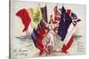 Britannia Surrounded by Flags of the Allies-null-Stretched Canvas