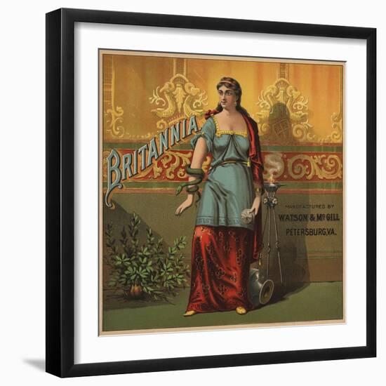 Britannia Tobacco Crate Label-null-Framed Giclee Print