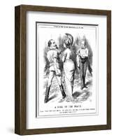 Britannia Trying to Restrain Napoleon III from Embarking on War with Germany, 1870-John Tenniel-Framed Giclee Print