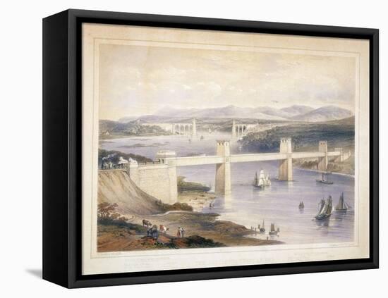 Britannia Tubular Bridge over the Menai Straits, Wales, C1850-C1852-George Hawkins-Framed Stretched Canvas