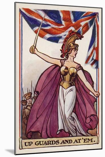 Britannia with Soldiers and Union Flag-null-Mounted Giclee Print