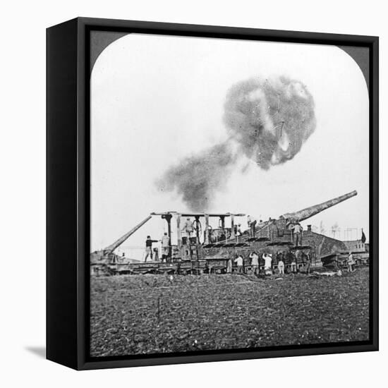 British 16 Inch Railway Guns in Action, World War I, C1914-C1918-null-Framed Stretched Canvas