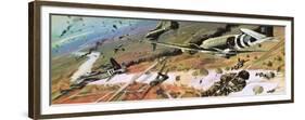 British 1st Airborne Division Dropping on Arnhem on 17th September, 1944-Graham Coton-Framed Premium Giclee Print