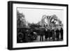 British 49th Armoured Personnel Carrier Regiment Tank Passes Civilians and a Damaged Church-George Silk-Framed Photographic Print