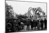 British 49th Armoured Personnel Carrier Regiment Tank Passes Civilians and a Damaged Church-George Silk-Mounted Photographic Print