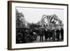 British 49th Armoured Personnel Carrier Regiment Tank Passes Civilians and a Damaged Church-George Silk-Framed Photographic Print