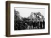 British 49th Armoured Personnel Carrier Regiment Tank Passes Civilians and a Damaged Church-George Silk-Framed Photographic Print