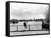 British Actor Alec Guinness Sitting Alone by Lake in a Park-Cornell Capa-Framed Stretched Canvas